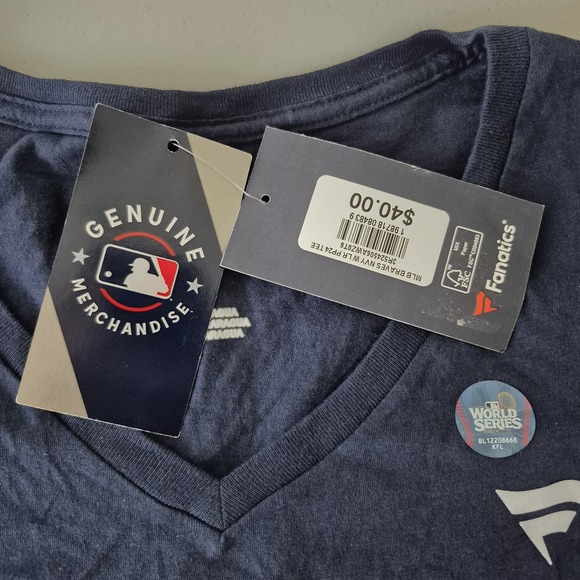 Atlanta Braves Shirt Womens Medium MLB Baseball October Ready Postseason Tee - Picture 3 of 8